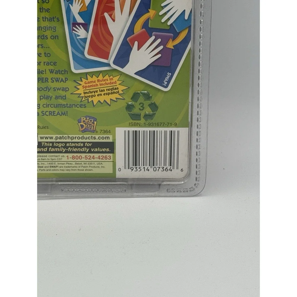 SWAP!‎ Switch! Slap! Card Game - 2002 Patch  Big Deal - New Sealed